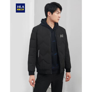 HLA海澜之家羽绒服男2019冬季新品舒适简约无帽立领外套HWRAJ4R037A黑色(63)190/104A(56) cz