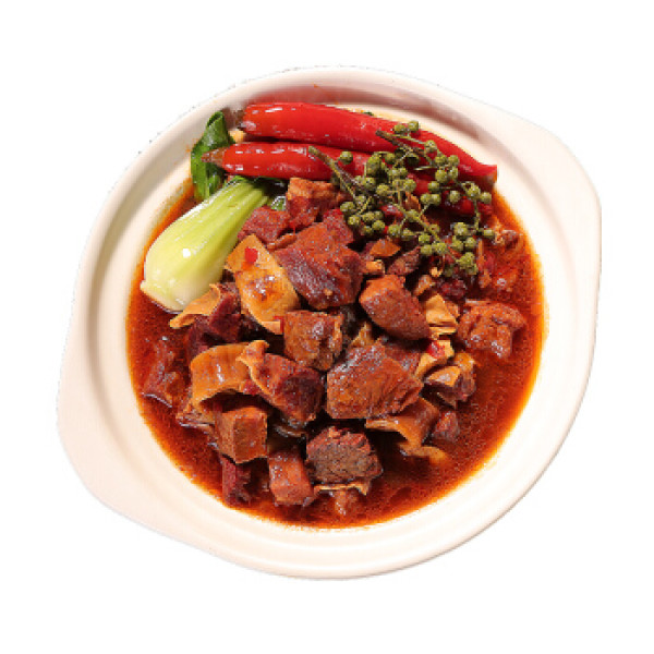 谷言麻辣牛套皮500g生鲜半成品菜真空方便速食牛肉火锅美食