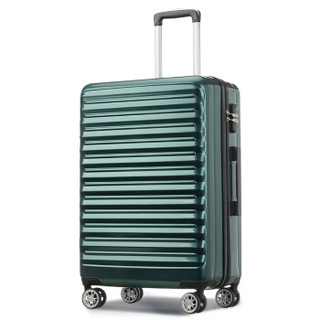 卡拉羊拉杆箱24英寸大容量行李箱男女万向轮旅行箱商务出差密码箱子CX8636墨绿