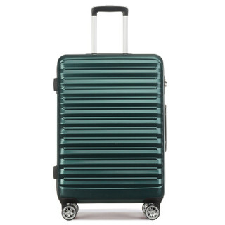 卡拉羊拉杆箱24英寸大容量行李箱男女万向轮旅行箱商务出差密码箱子CX8636墨绿