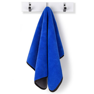 三利 洗车毛巾 擦车布清洁玻璃汽车用品吸水毛巾1条 超细纤维双层双色加厚不易掉毛无痕抹布 蓝色