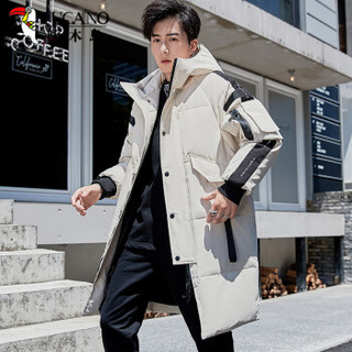 啄木鸟（TUCANO）羽绒服男2019冬季新款时尚韩版长款青少年保暖休闲外套男装上衣 白色 3XL