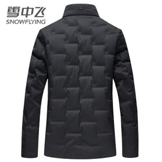 雪中飞 羽绒服男2019新款时尚休闲立领羽绒外套  X90141029F 黑色 175