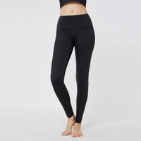 南极人瑜伽服跑步健身瑜伽裤女踩脚弹力紧身高腰运动长裤 黑色 S