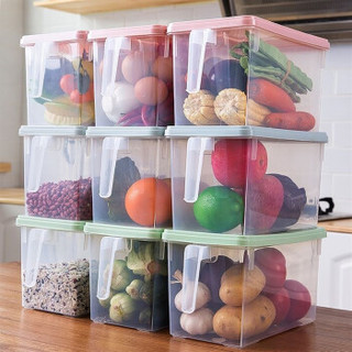 雅高 冰箱收纳盒 大号蔬菜水果塑料保鲜盒 抽屉式杂粮鸡蛋储物盒带盖 4只装