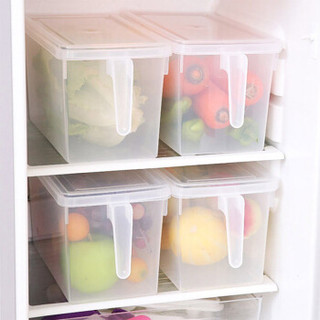 雅高 冰箱收纳盒 大号蔬菜水果塑料保鲜盒 抽屉式杂粮鸡蛋储物盒带盖 4只装