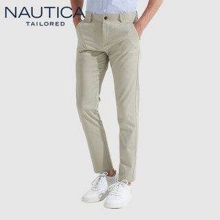 诺帝卡 NAUTICA 2019秋冬新款西裤男士正装直筒弹力商务时尚纯色休闲长裤修身 NXK91005 卡其灰40(185/103B)