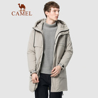 骆驼（CAMEL）男装 2019冬季新款中长款羽绒服男士韩版潮流宽松工装保暖外套 D9Y293321 灰色XXL