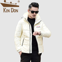 金盾（KIN DON）羽绒服 男2019冬季新款休闲百搭韩版潮流立领加厚保暖外套 QT2009-Y055-2 米白色 3XL