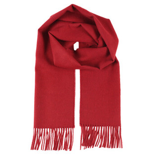 SOL ALPACA 女士大红色秘鲁原产精纺小羊驼毛阿尔巴卡围巾 1019-01 M3998 30*180厘米