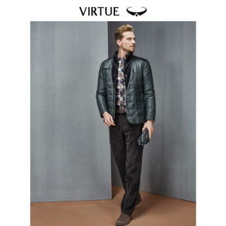 Virtue富绅羽绒服男轻薄款保暖大码男装立领单排扣羽绒外套00EC105F暗夜绿色 52(180/100)XL