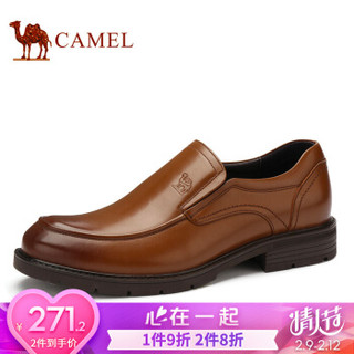 骆驼（CAMEL） 英伦复古舒适正装皮鞋男 A932102490 棕色  38