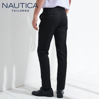 诺帝卡 NAUTICA 2019秋冬新款西裤男士正装直筒弹力商务时尚纯色休闲长裤修身 NXK91005 黑色30(170/76A)