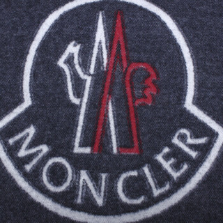 Moncler 盟可睐 中性藏蓝色Logo提花羊毛混纺针织围巾 D2 091 0086500 0865S 742