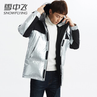 雪中飞 羽绒服男2019新款时尚休闲连帽羽绒外套  X90141557FJD8066 银色|8066 185/100A(XXL)