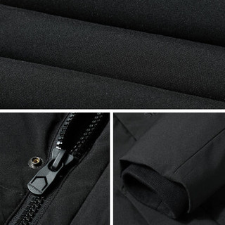七匹狼羽绒服 男士2019年冬季新品中长款厚款白鸭绒羽绒服外套 001(黑色) 175/XL