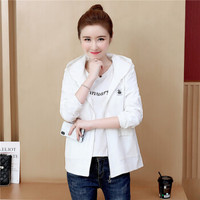 阔意衣都(KuoyiHouse)宽松休闲棒球服 2019秋季新品韩版连帽休闲开衫夹克上衣潮 QHDK6699 白色 L