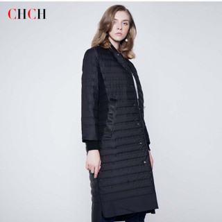 CHCH 2019秋冬新款休闲轻薄羽绒服女中长款欧美女装外套 L