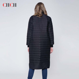 CHCH 2019秋冬新款休闲轻薄羽绒服女中长款欧美女装外套 L