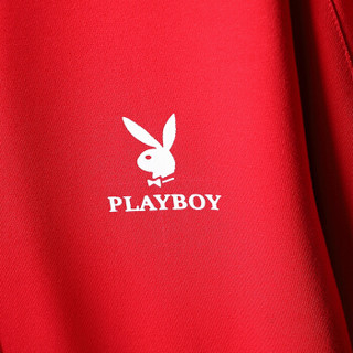 花花公子PLAYBOY 卫衣男休闲裤2018秋冬连帽时尚套装长袖青少年潮流卫裤男装 红色套装 3XL