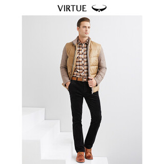 Virtue 富绅 白鸭绒羽绒服外套冬季新款男士中年短款加厚保暖拼接男装