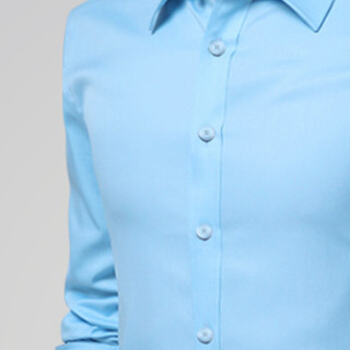 猫人（MiiOW）衬衫 男士商务休闲纯色加绒加厚保暖长袖衬衣A180-5618A浅蓝色加绒M