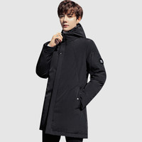 俞兆林羽绒服男纯色宽松连帽潮流休闲男青年羽绒外套2019冬YMYR199272黑色M