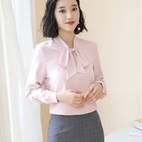 米兰茵（MILANYIN）女装  2019新款秋季衬衫女工作服正装职业修身衬衣女装OL NYml160 粉色衬衫 XL
