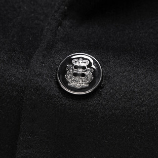 罗蒙（ROMON）羊毛呢大衣男2019新款商务休闲中长款加厚保暖外套9MN983026 黑色 XL