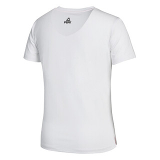 匹克（PEAK)女子短袖透气舒适休闲运动上衣圆领短T恤 DF691112 大白 L码