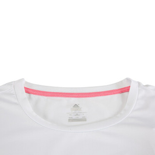 匹克（PEAK)女子短袖透气舒适休闲运动上衣圆领短T恤 DF691112 大白 L码