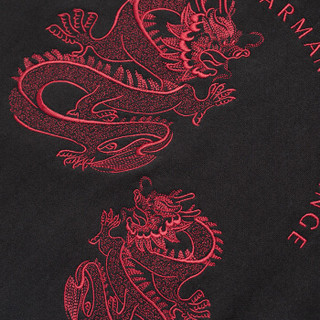ARMANI EXCHANGE阿玛尼奢侈品男士刺绣贴布口袋短袖卫衣 3GZMGE-ZJ4BZ BLACK-1200 L