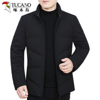 啄木鸟（TUCANO）羽绒服男2019冬季新品经典款立领保暖上衣休闲男装外套 黑色 185