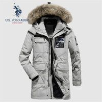 U.S. POLO ASSN. 羽绒服 2019秋冬季新品加厚中长款宽松可拆卸帽子外套保暖大衣男装 6194117030 米灰色 XL