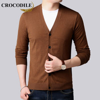 鳄鱼恤（CROCODILE）羊毛衫 男士2019秋冬时尚潮流休闲百搭外搭上衣 721-1-X5813 焦糖 170/110