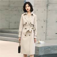 BANDALY 风衣女2019秋季女装新款中长款大衣waitmore小个子秋季外套 yzHCNL1955 米色 2XL