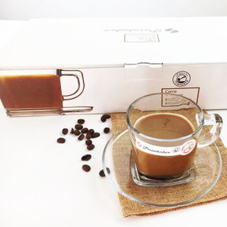 帕莎帕琦欧洲进口钢化玻璃咖啡杯红茶杯带把马克杯215毫升六杯六碟礼盒装95307