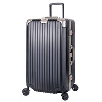 瑞界(SWISSALPS) 大容量铝框拉杆箱加厚托运行李箱男女运动版万向飞机轮旅行箱子30英寸 SA-18205黑配金