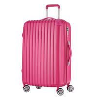 旅行之家（Travelhouse）T8188 拉杆箱飞机轮密码箱子托运行李箱包24英寸玫红色