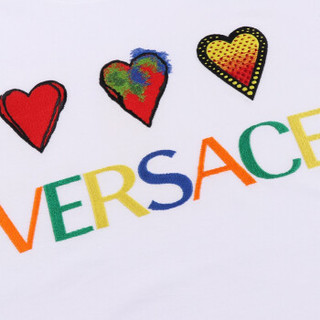 VERSACE 范思哲 奢侈品 19秋冬新款 男士白色棉质心形LOGO短袖T恤 A83585 A224589 A001 XXL码