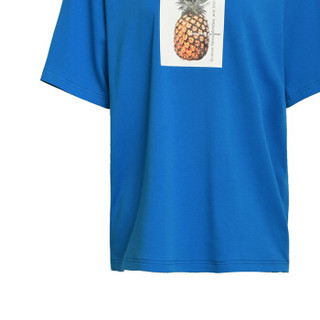 Chris by Christopher BU 卜柯文 设计师品牌 女装棉质T恤  菠萝印花图案 常规款 JDesigner 蓝色 M
