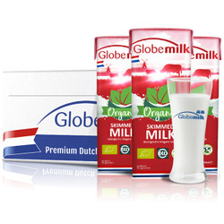 Globemilk 荷高 荷兰原装进口 3.8g蛋白有机脱脂纯牛奶200ml*24 年货送礼优选