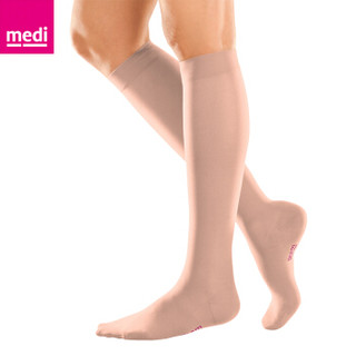 medi迈迪 德国进口 医用二级压力术后治疗型静脉曲张袜压力袜弹力袜美腿袜薄款男女中筒肤色包趾 XL