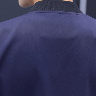 卡帝乐鳄鱼（CARTELO）夹克 2019春秋新款男士潮流羽毛刺绣立领夹克衫外套QT815-JK69藏青色XL