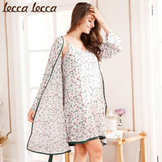 lecca lecca 拉可莉卡睡衣女春秋季长袖公主睡裙家居服可外穿睡衣 LC182MA-WS308 白底小碎花 m