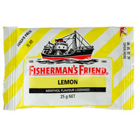 FISHERMAN'S FRIEND 渔夫之宝无糖柠檬味25g英国进口薄荷糖强劲清新口气教师护嗓润喉糖果