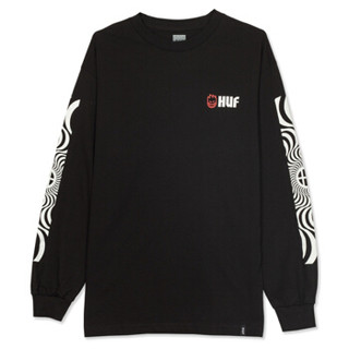 HUF 男士黑色长袖T恤 TS00654-BLACK-S