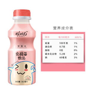 悦动力 草莓味乳酸菌风味饮品 340ml*12瓶 丹麦进口菌种