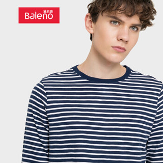 班尼路（Baleno）T恤男 2019年春夏新品条纹海军风圆领长袖T恤 88902291 B25 M
