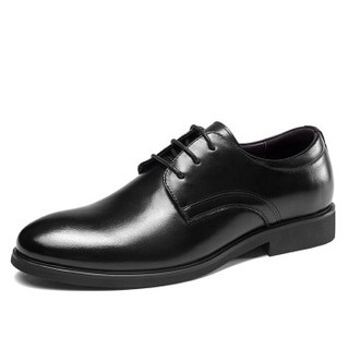 奥康（Aokang）皮鞋男英伦风男鞋商务休闲鞋系带正装鞋男士低帮鞋子G93211105 黑色39码